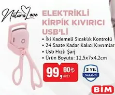 NATURALOVE ELEKTRİKLİ KİRPİK KIVIRICI USB'Lİ NATURALOVE ELEKTRİKLİ KİRPİK KIVIRICI USB'Lİ